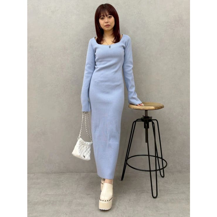 バックリボンロングニットワンピース | EVRIS | 詳細画像14 