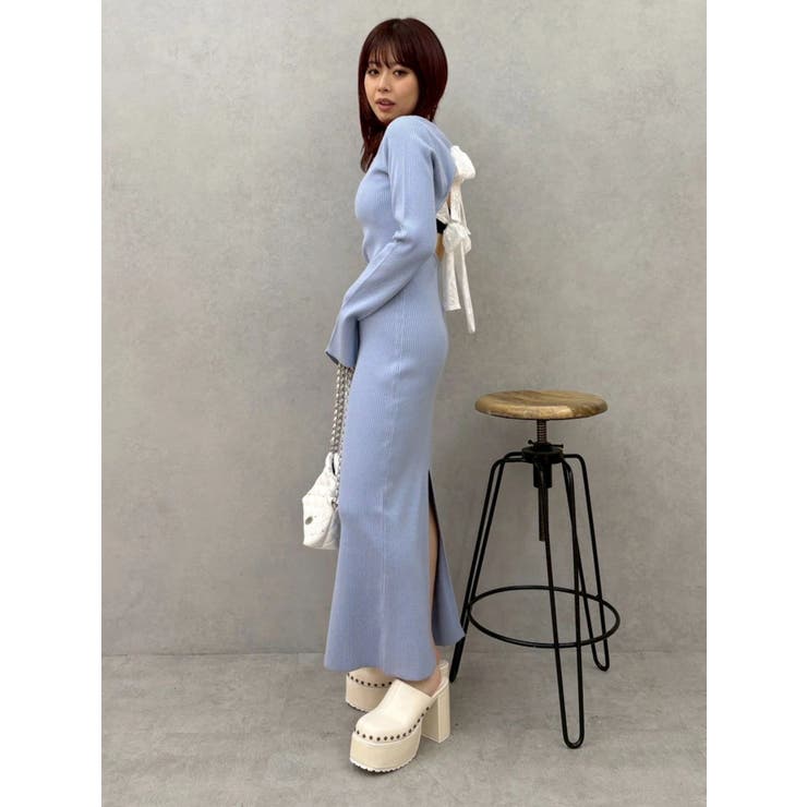 バックリボンロングニットワンピース | EVRIS | 詳細画像15 