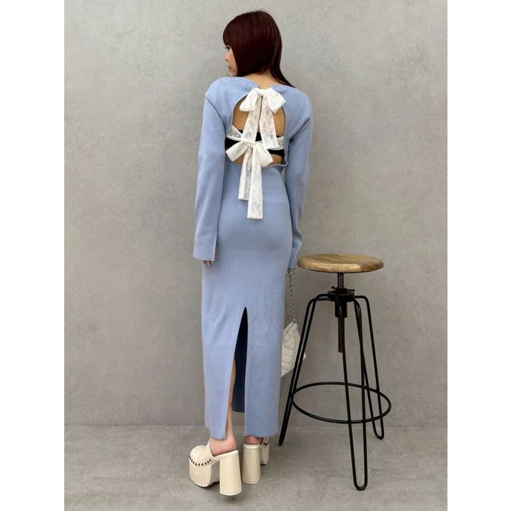 バックリボンロングニットワンピース | EVRIS | 詳細画像17 