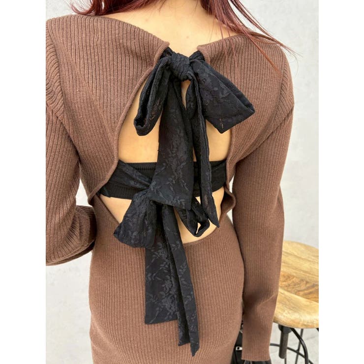 バックリボンロングニットワンピース | EVRIS | 詳細画像18 