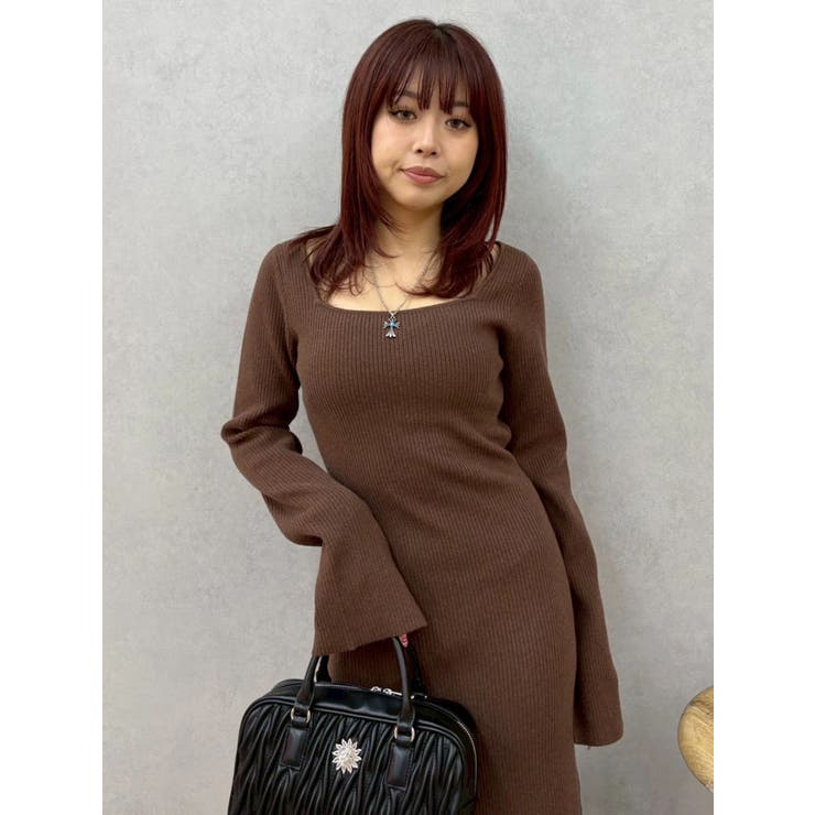 バックリボンロングニットワンピース | EVRIS | 詳細画像20 