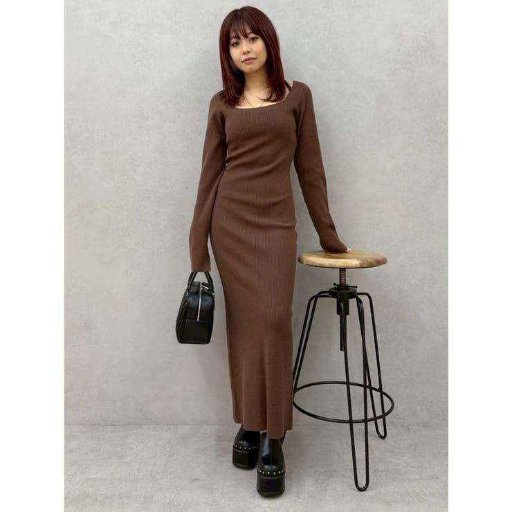 バックリボンロングニットワンピース | EVRIS | 詳細画像24 