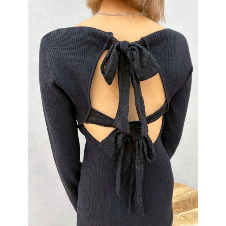 バックリボンロングニットワンピース | EVRIS | 詳細画像25 