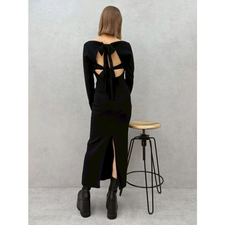 バックリボンロングニットワンピース | EVRIS | 詳細画像31 