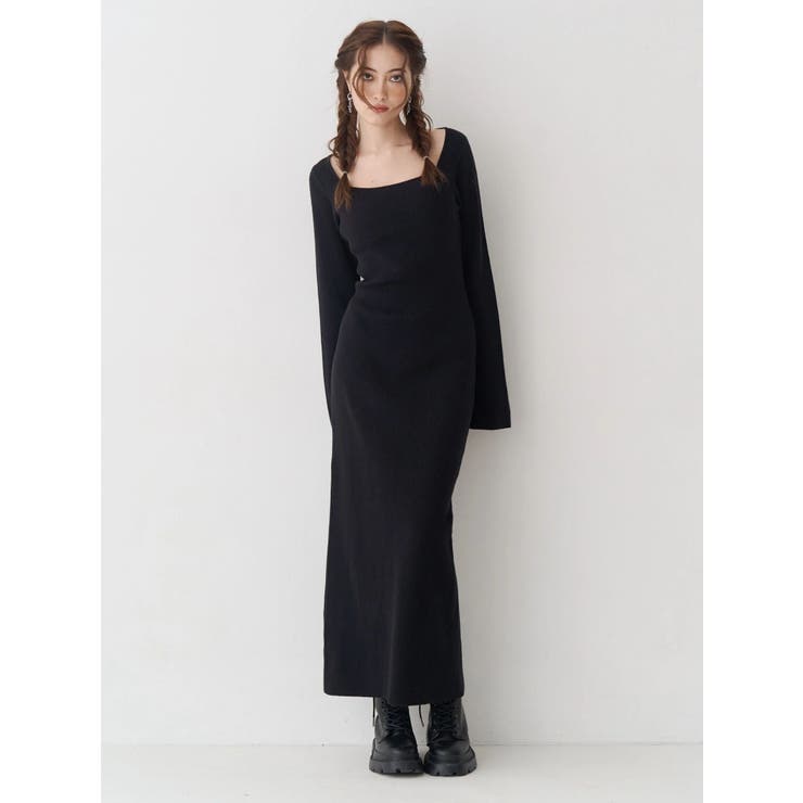 バックリボンロングニットワンピース | EVRIS | 詳細画像6 