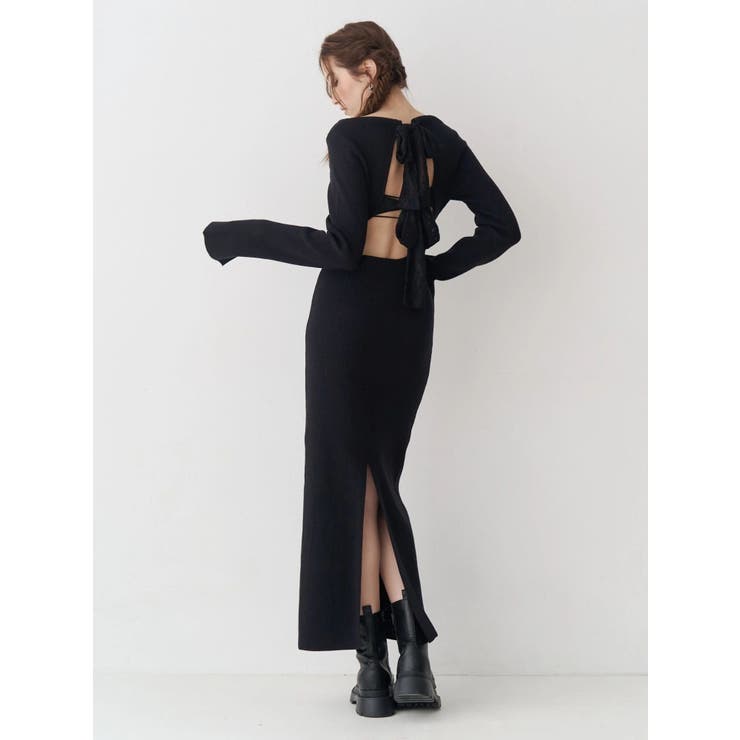 バックリボンロングニットワンピース | EVRIS | 詳細画像9 