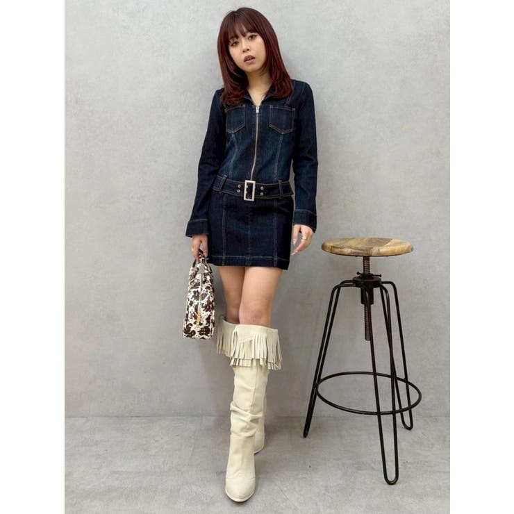 ストレッチデニムシャツミニワンピース | EVRIS | 詳細画像13 