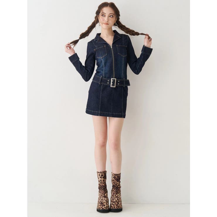 ストレッチデニムシャツミニワンピース | EVRIS | 詳細画像20 