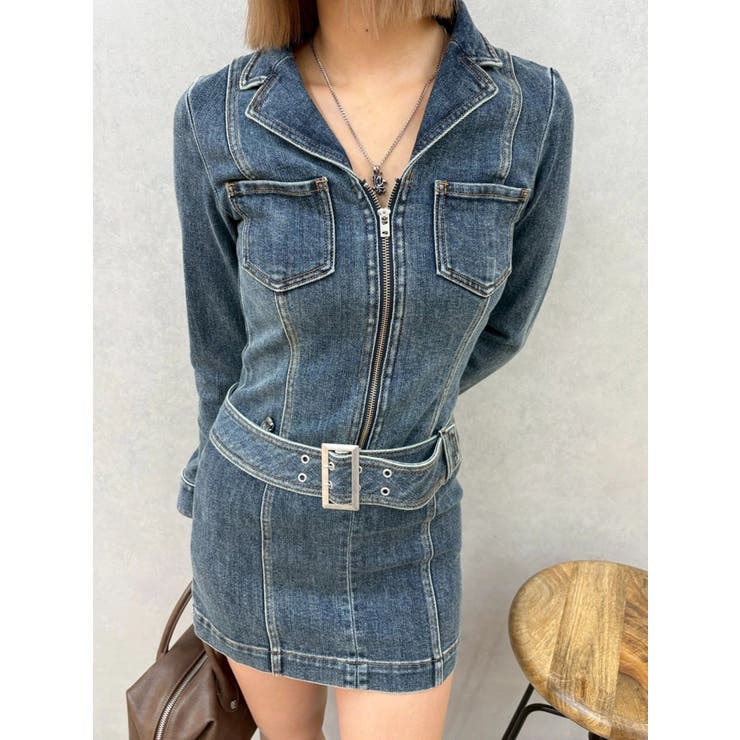 ストレッチデニムシャツミニワンピース | EVRIS | 詳細画像23 