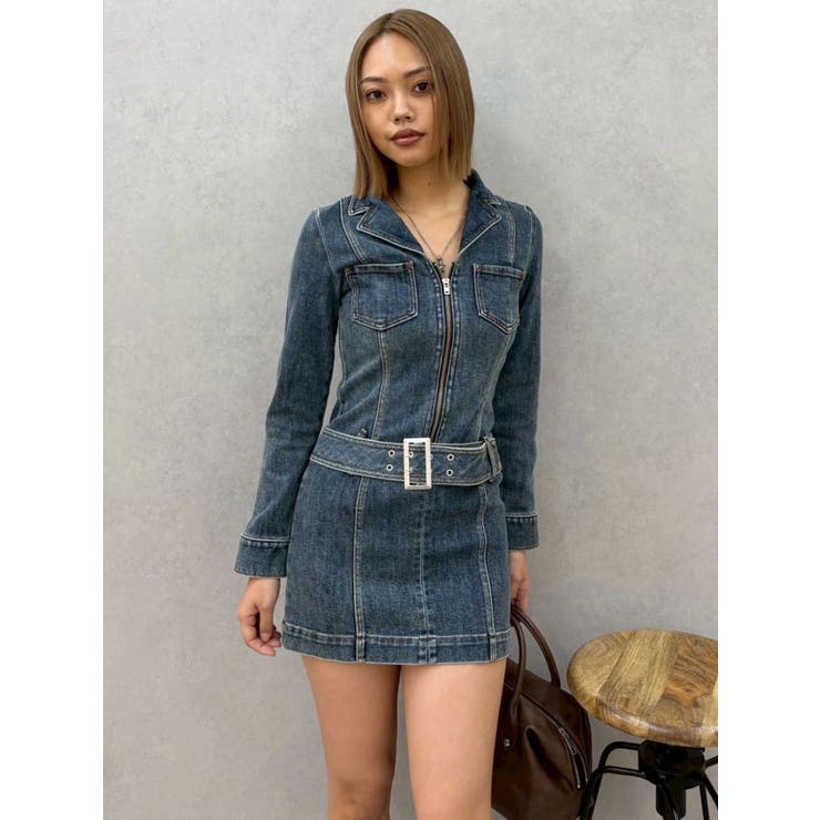 ストレッチデニムシャツミニワンピース | EVRIS | 詳細画像24 