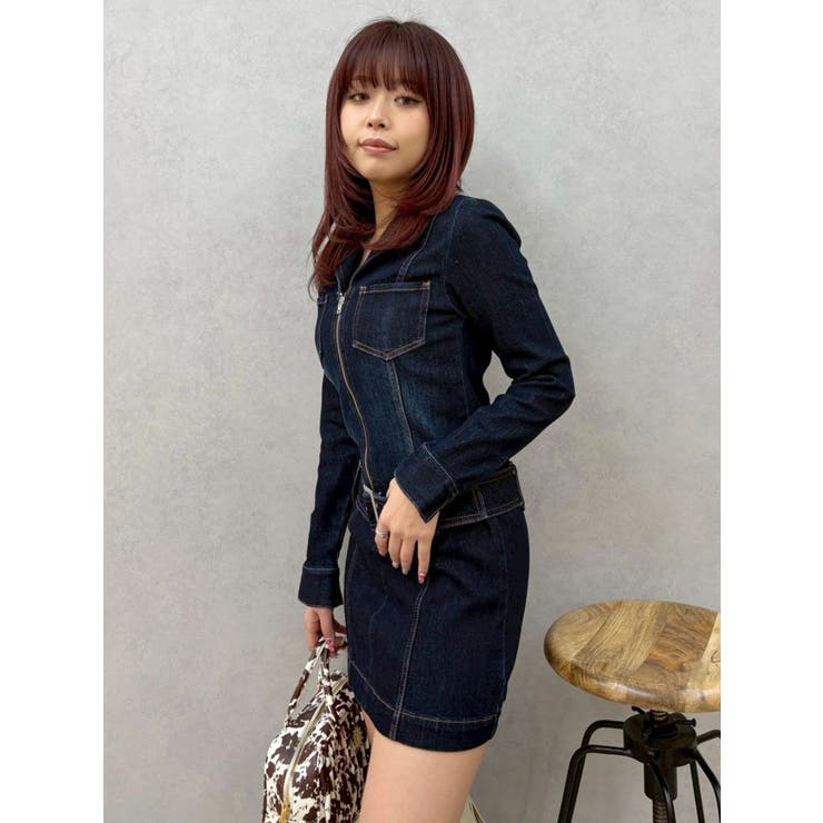 ストレッチデニムシャツミニワンピース | EVRIS | 詳細画像35 