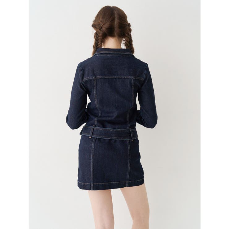 ストレッチデニムシャツミニワンピース | EVRIS | 詳細画像4 