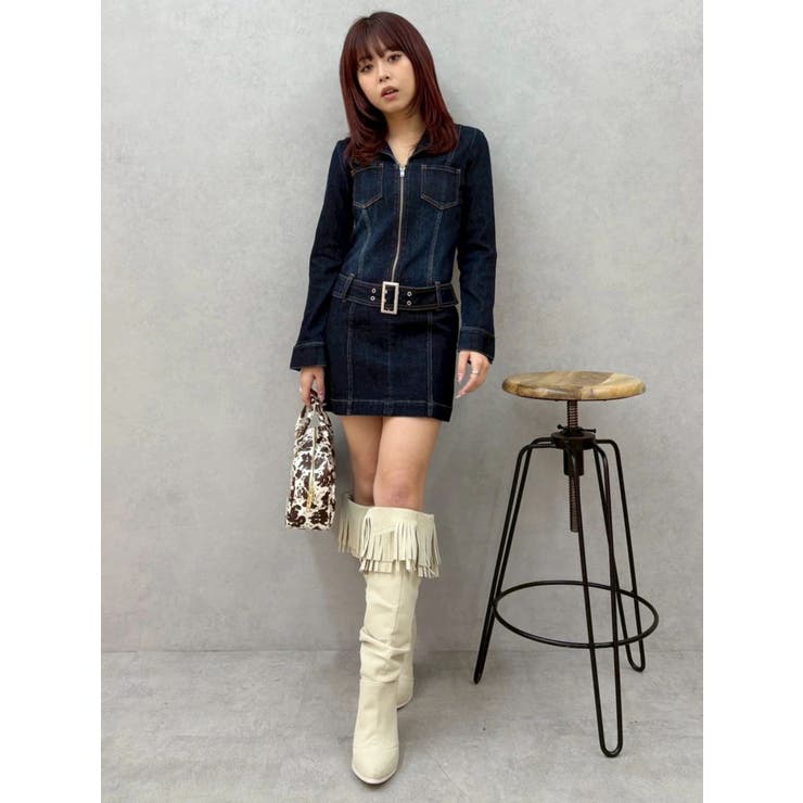 ストレッチデニムシャツミニワンピース | EVRIS | 詳細画像40 