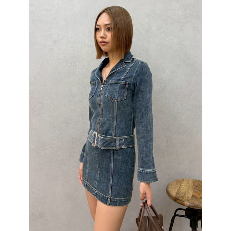 ストレッチデニムシャツミニワンピース | EVRIS | 詳細画像8 