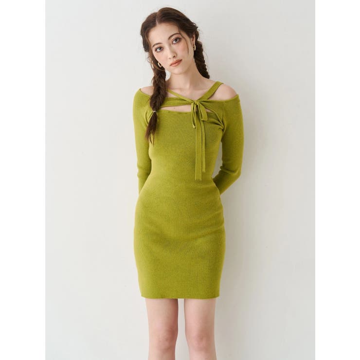 カットアウトニットミニワンピース | EVRIS | 詳細画像2 