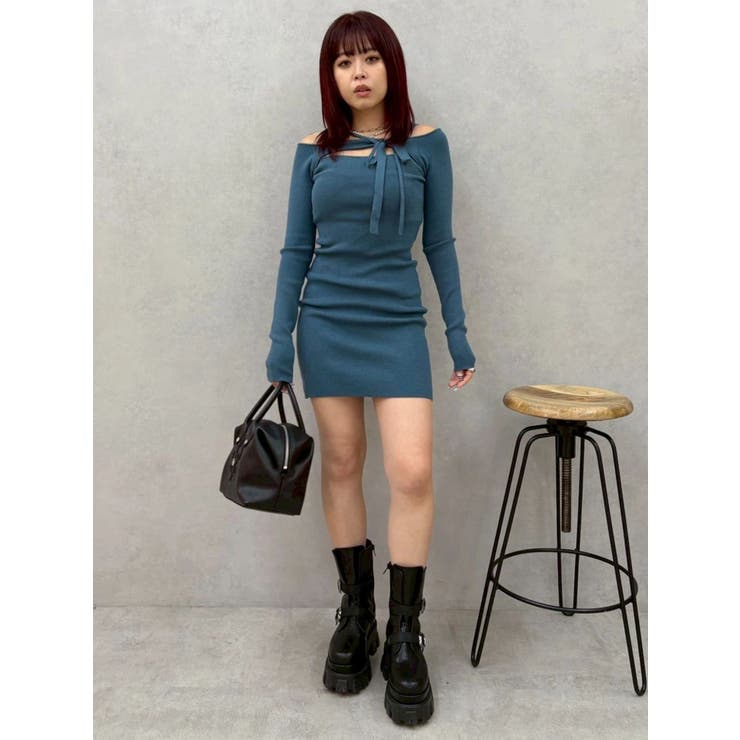 カットアウトニットミニワンピース | EVRIS | 詳細画像36 