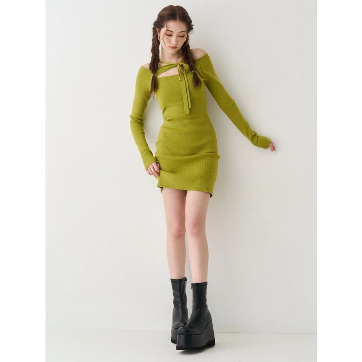 カットアウトニットミニワンピース | EVRIS | 詳細画像9 