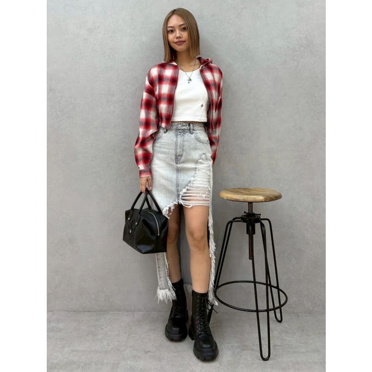 フードチェックショートシャツ | EVRIS | 詳細画像17 