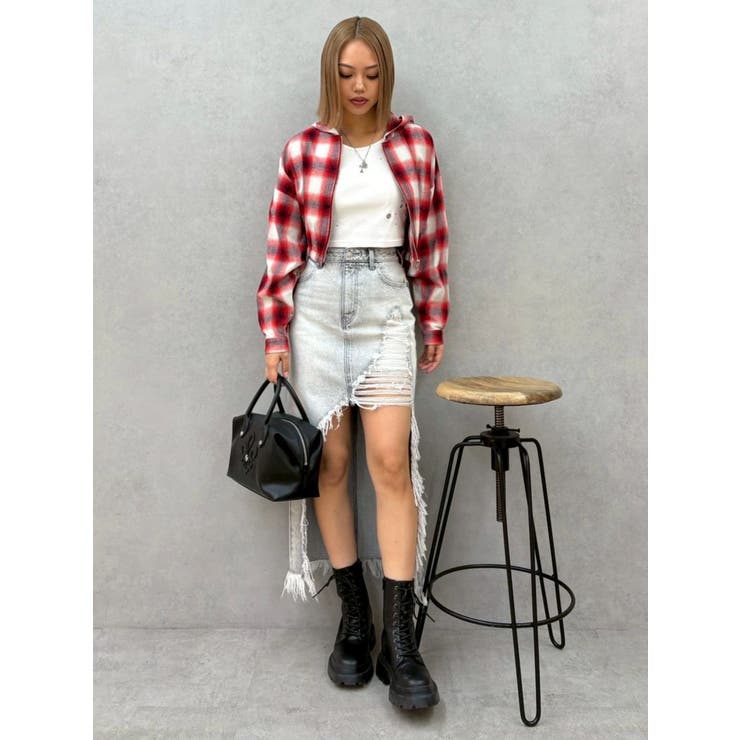 フードチェックショートシャツ | EVRIS | 詳細画像18 