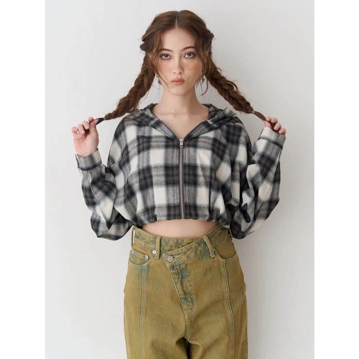 フードチェックショートシャツ | EVRIS | 詳細画像3 