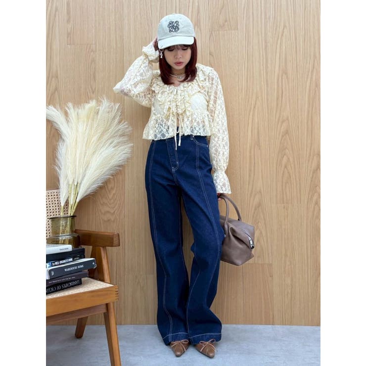 フロントリボンレースクロップドシャツ | EVRIS | 詳細画像11 