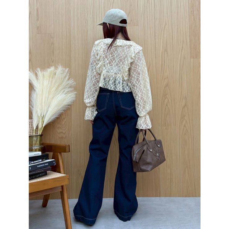 フロントリボンレースクロップドシャツ | EVRIS | 詳細画像12 