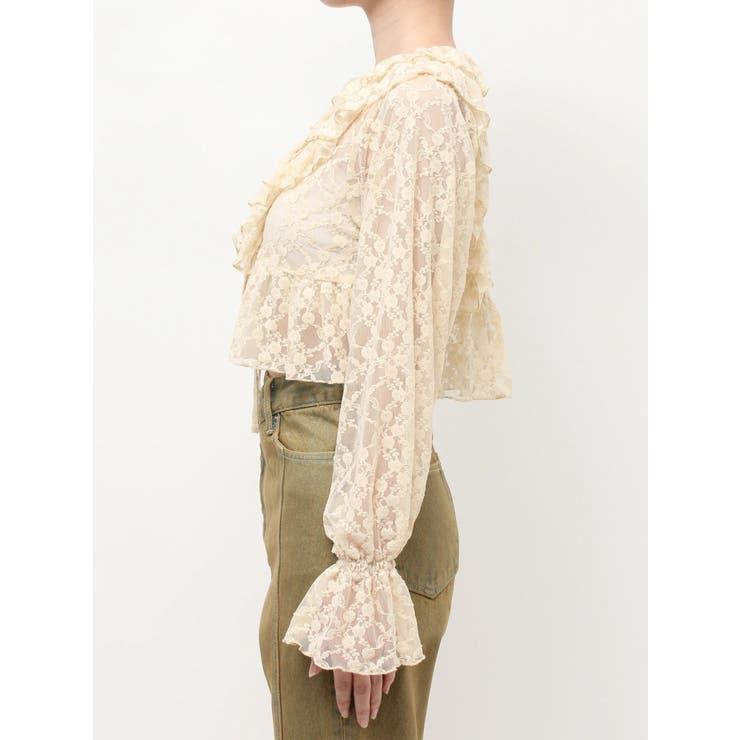 フロントリボンレースクロップドシャツ | EVRIS | 詳細画像21 