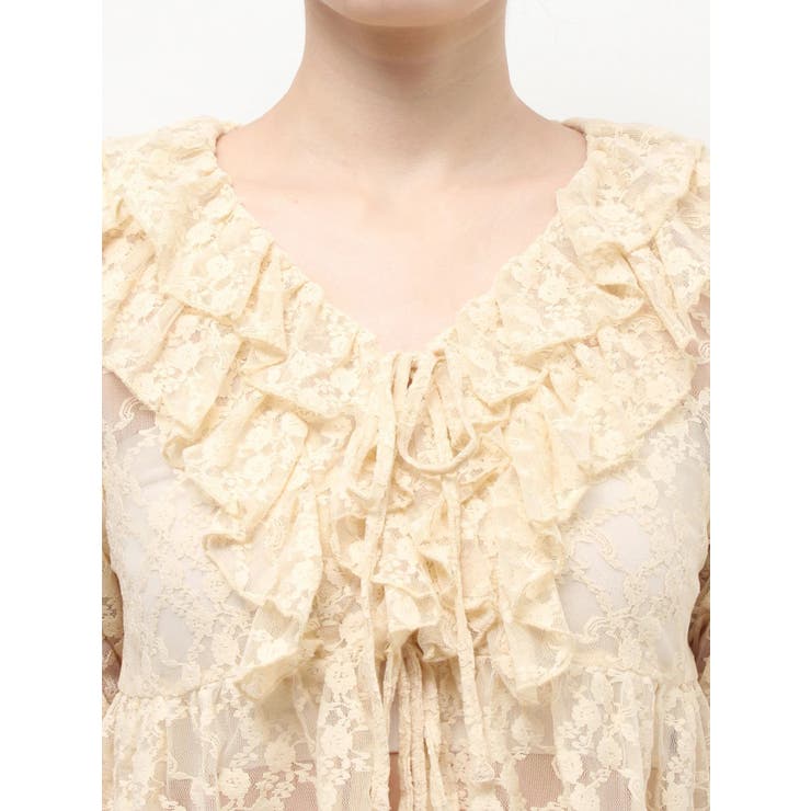 フロントリボンレースクロップドシャツ | EVRIS | 詳細画像23 