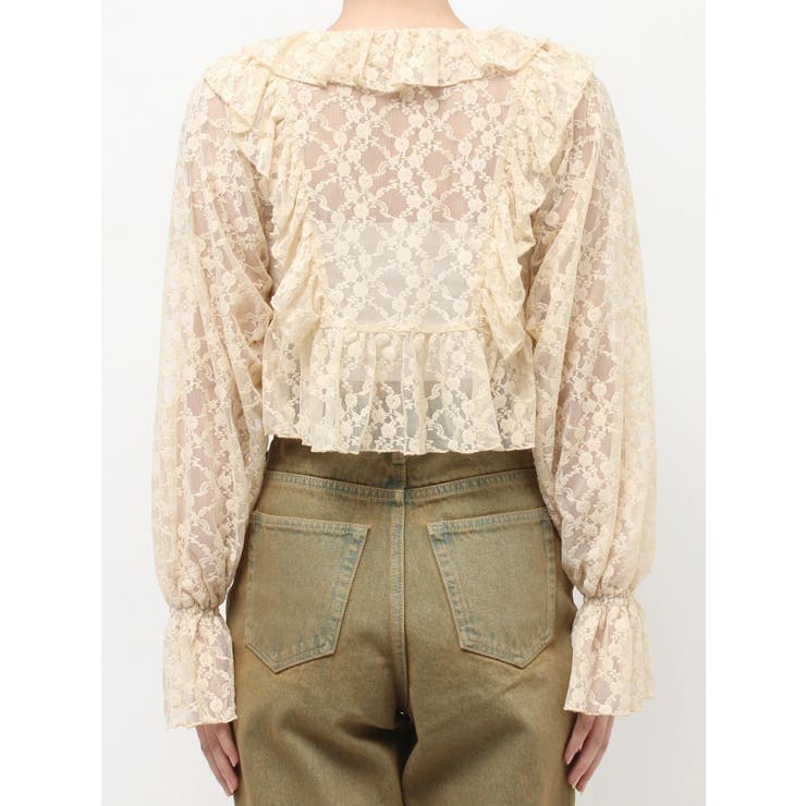 フロントリボンレースクロップドシャツ | EVRIS | 詳細画像35 