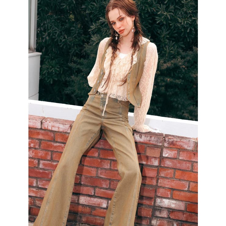 フロントリボンレースクロップドシャツ | EVRIS | 詳細画像7 