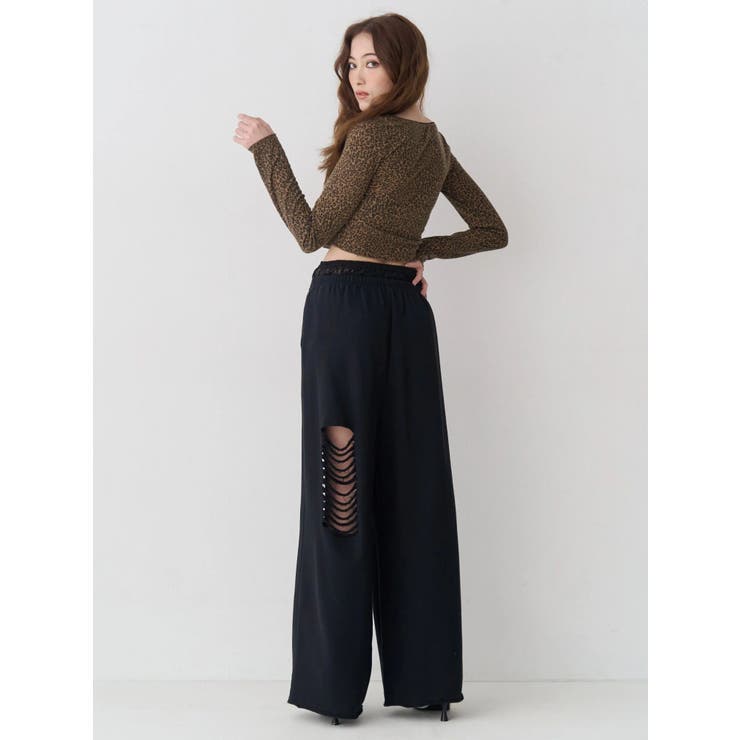 レースドッキングダメージスウェットワイドパンツ【セットアップ着用可能】 | EVRIS | 詳細画像15 