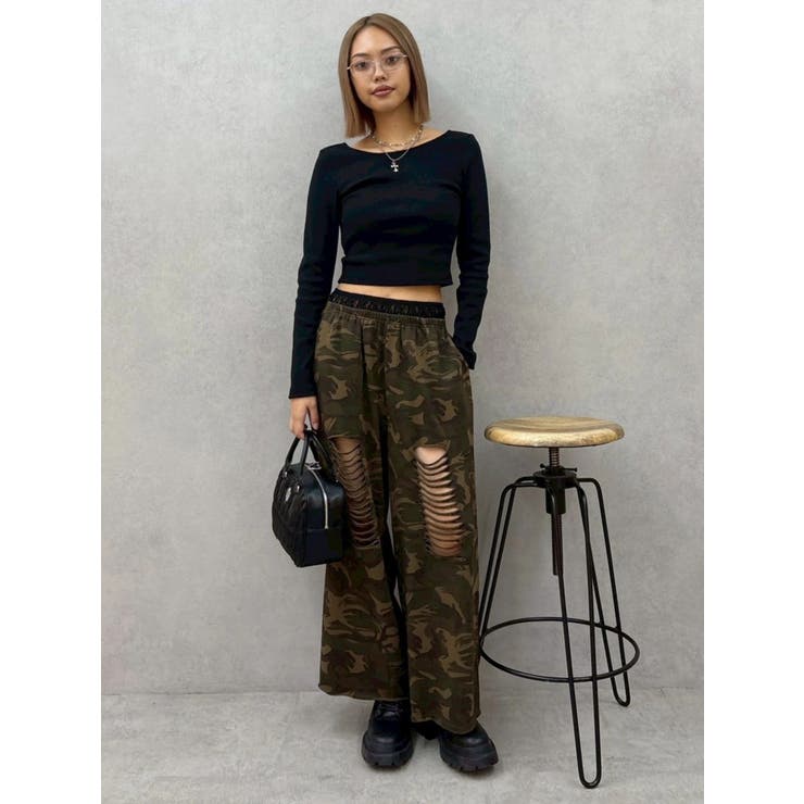 レースドッキングダメージスウェットワイドパンツ【セットアップ着用可能】 | EVRIS | 詳細画像26 