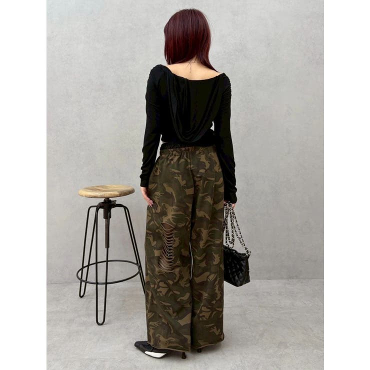 レースドッキングダメージスウェットワイドパンツ【セットアップ着用可能】 | EVRIS | 詳細画像31 