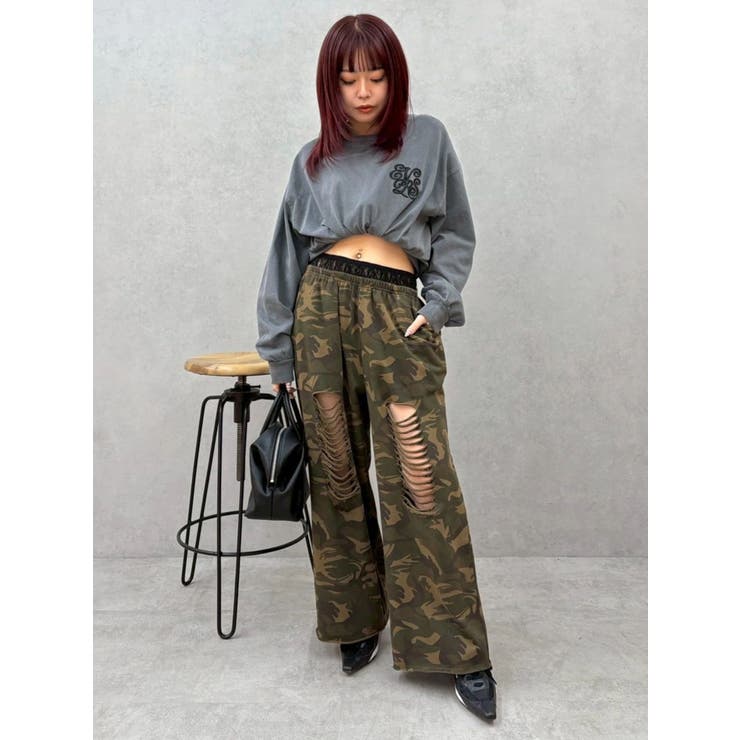 レースドッキングダメージスウェットワイドパンツ【セットアップ着用可能】 | EVRIS | 詳細画像32 