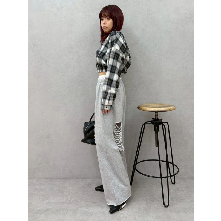 レースドッキングダメージスウェットワイドパンツ【セットアップ着用可能】 | EVRIS | 詳細画像40 