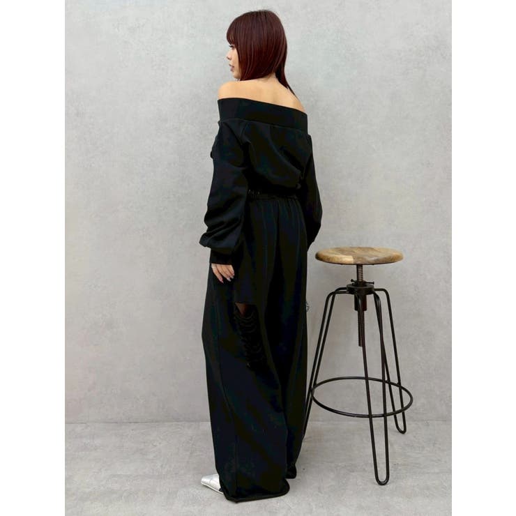 レースドッキングダメージスウェットワイドパンツ【セットアップ着用可能】 | EVRIS | 詳細画像50 