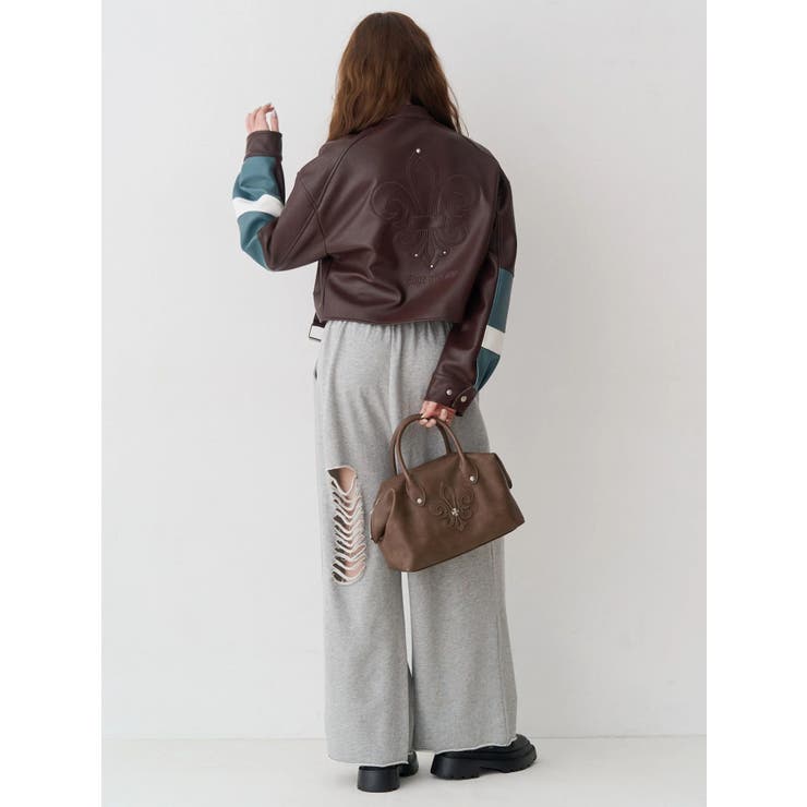 レースドッキングダメージスウェットワイドパンツ【セットアップ着用可能】 | EVRIS | 詳細画像8 