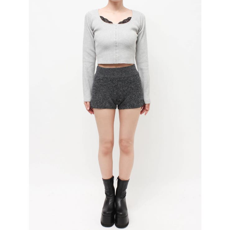 コンパクトニットショートパンツ【セットアップ着用可能】 | EVRIS | 詳細画像36 