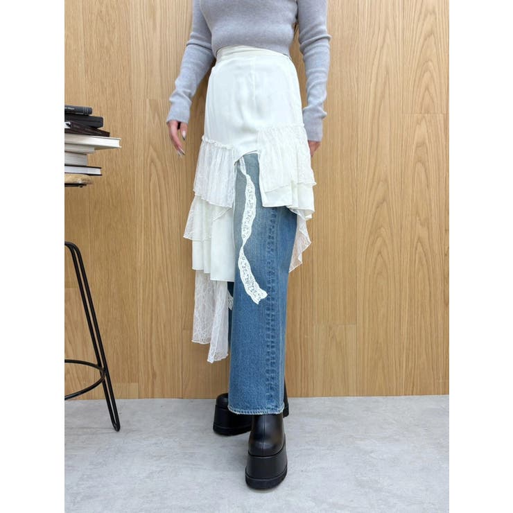 ミックスドッキングアシンメトリースカート | EVRIS | 詳細画像10 