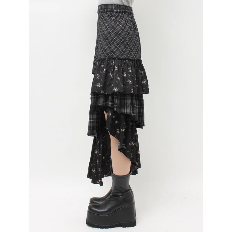 ミックスドッキングアシンメトリースカート | EVRIS | 詳細画像14 