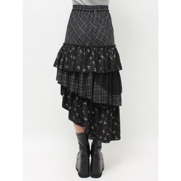 ミックスドッキングアシンメトリースカート | EVRIS | 詳細画像15 