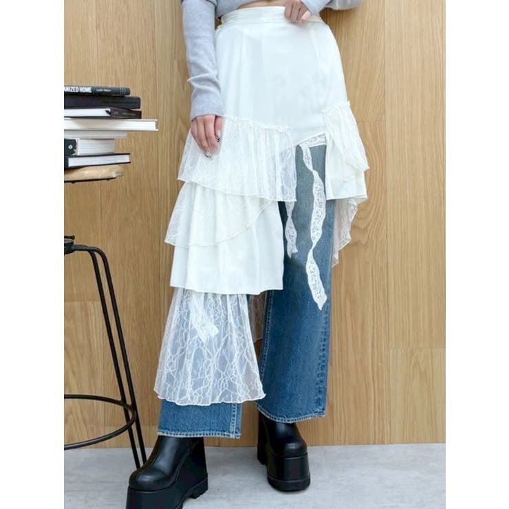 ミックスドッキングアシンメトリースカート | EVRIS | 詳細画像24 