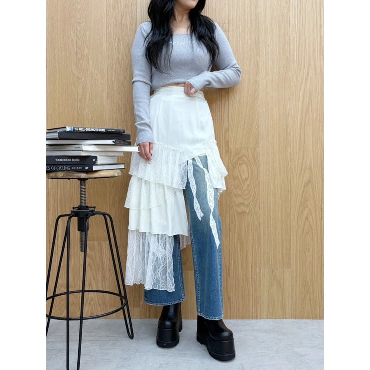 ミックスドッキングアシンメトリースカート | EVRIS | 詳細画像27 