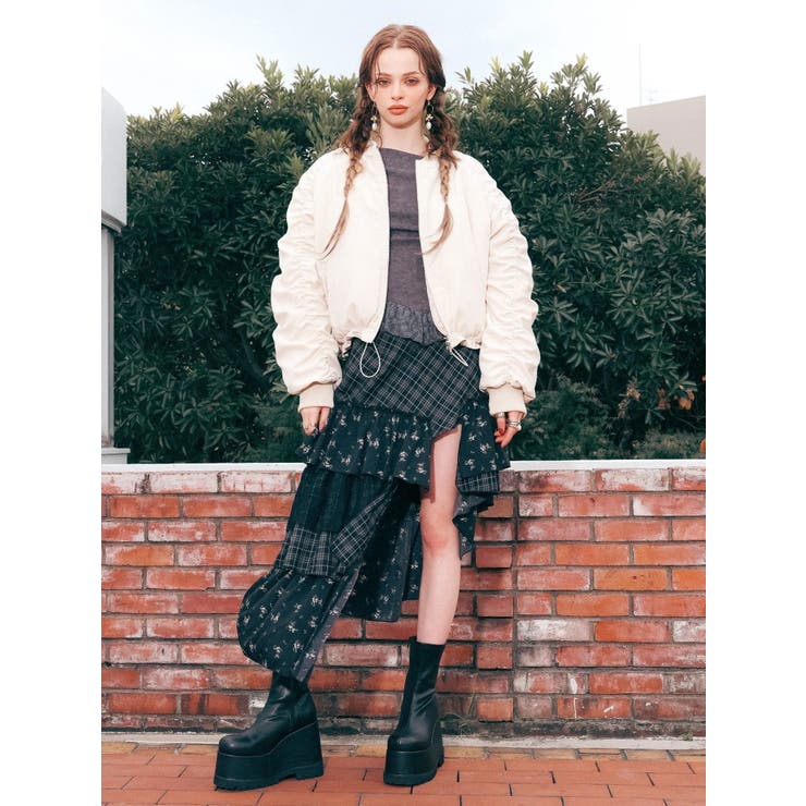 ミックスドッキングアシンメトリースカート | EVRIS | 詳細画像31 