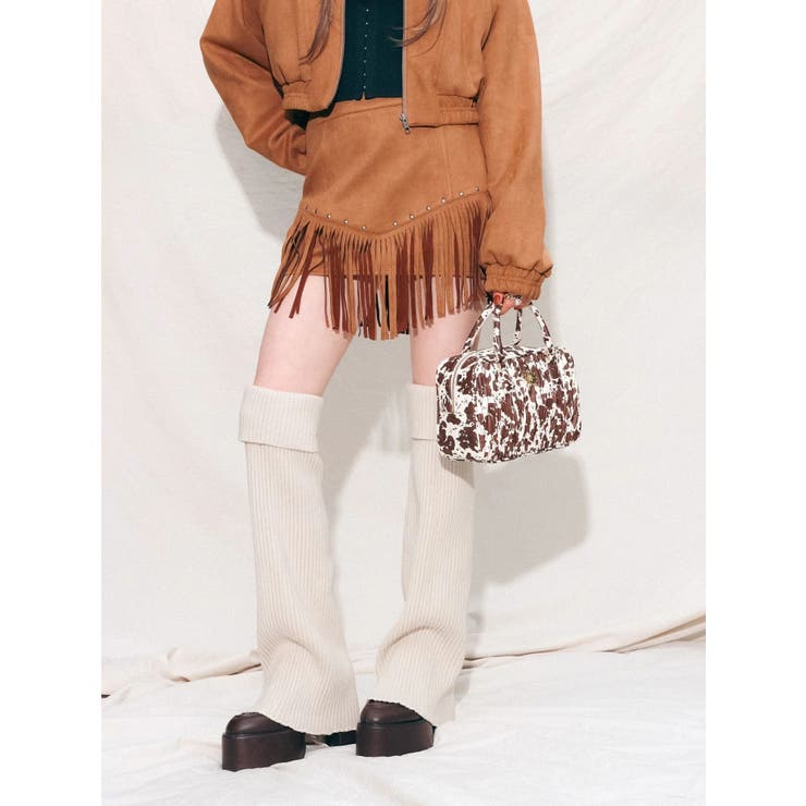 フェイクスウェードフリンジスタッズミニスカート【セットアップ着用可能】 | EVRIS | 詳細画像4 