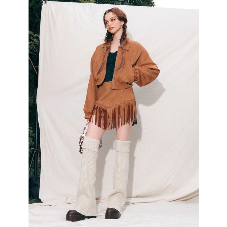 フェイクスウェードフリンジスタッズミニスカート【セットアップ着用可能】 | EVRIS | 詳細画像6 