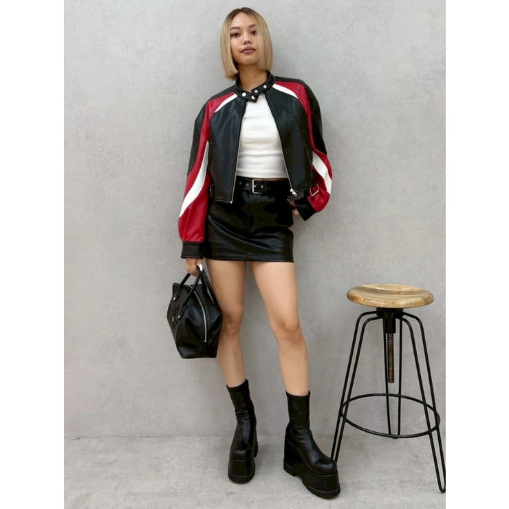 フェイクレザーベルトミニスカート【セットアップ着用可能】 | EVRIS | 詳細画像26 