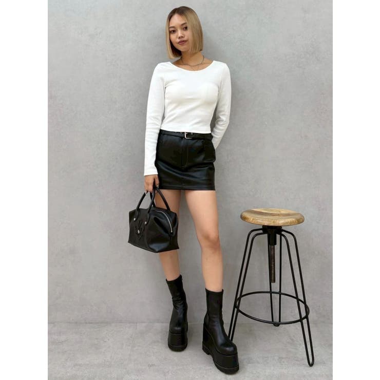 フェイクレザーベルトミニスカート【セットアップ着用可能】 | EVRIS | 詳細画像28 