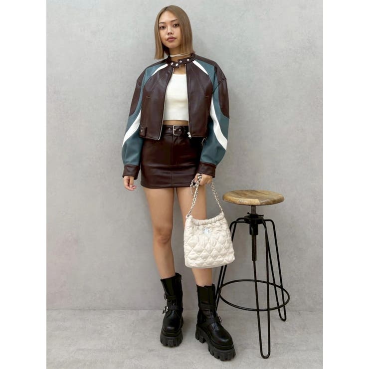 フェイクレザーベルトミニスカート【セットアップ着用可能】 | EVRIS | 詳細画像41 