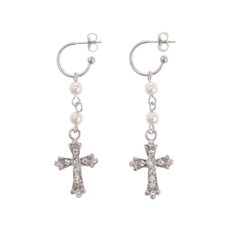 STONE CROSS MOTIF ピアス | EVRIS | 詳細画像15 